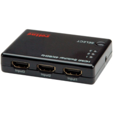 Roline HDMI trosmjerni preklopnik + daljinski upravljač, 4K (3 ulaza/1 izlaz)